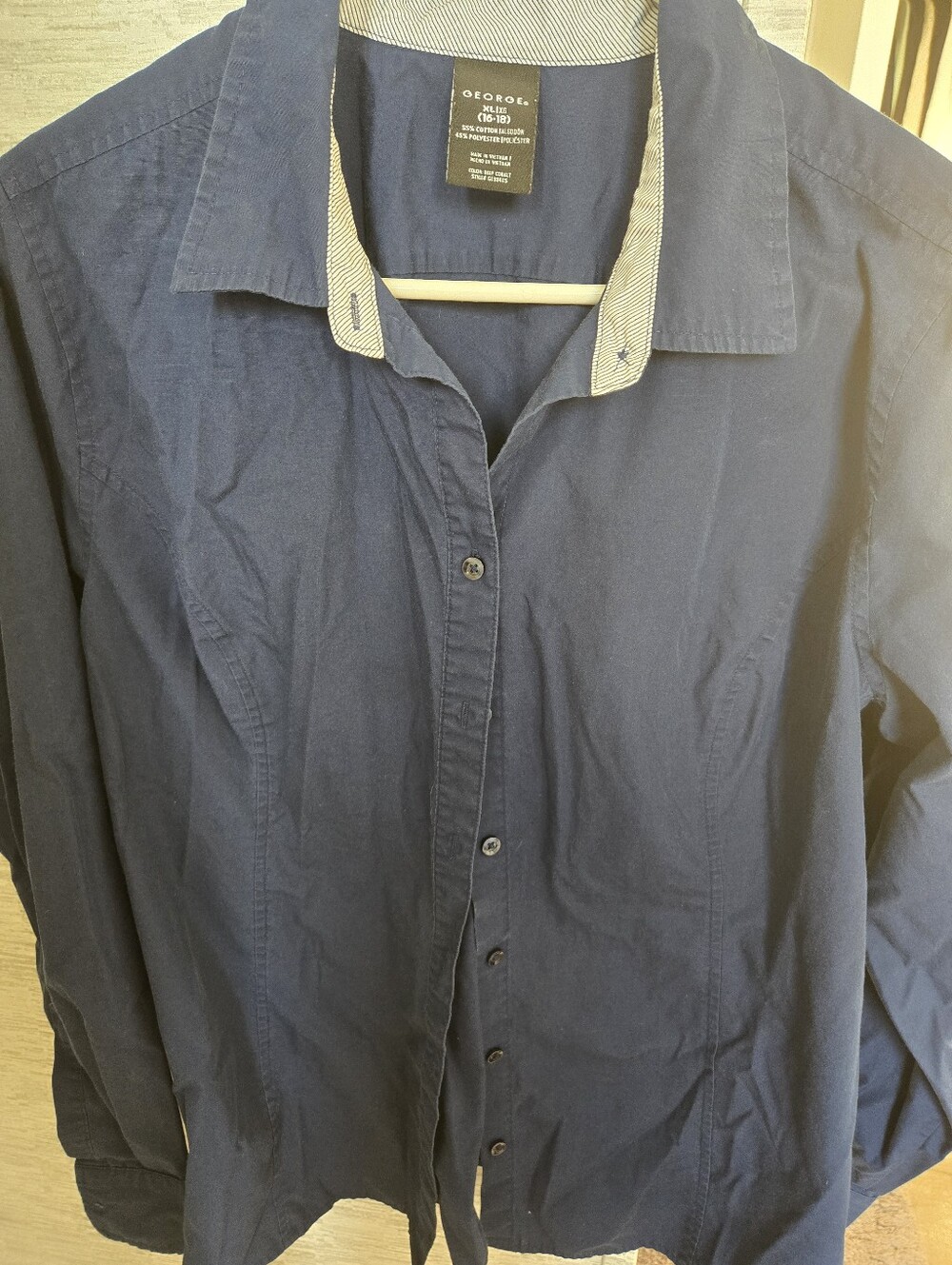 George  Navy Blue Shirt with Contrast Collar